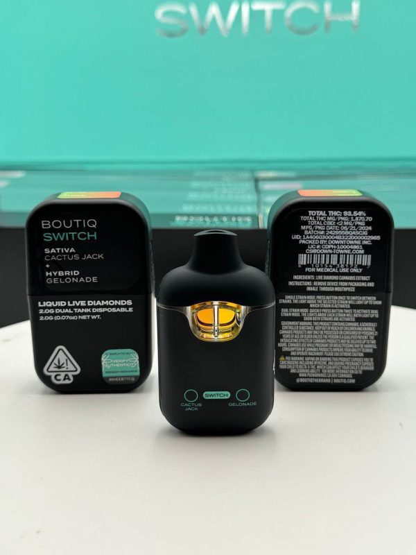 BOUTIQ SWITCH V2 CACTUS JACK X GELONADE | 2GRAMS LIQUID LIVE DIAMONDS DISPOSABLE - Image 2
